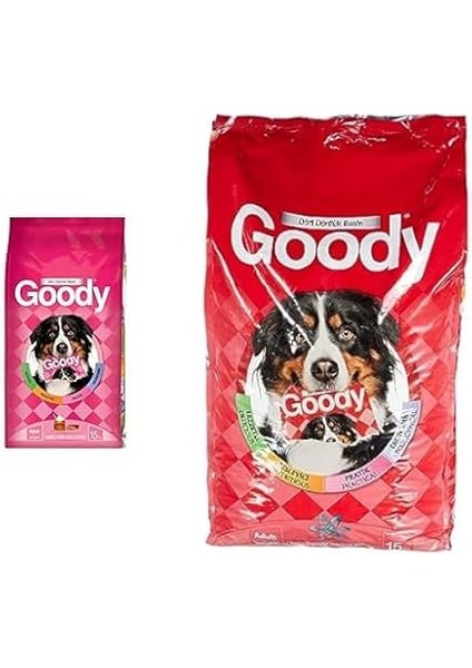 Kuzulu ve Pirinçli Köpek Maması 15 kg ve Goody High Energy Yetişkin Köpek Maması 15 kg