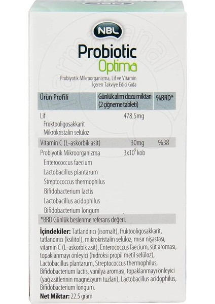 Probiotic Optima Çiğneme 30 Tablet