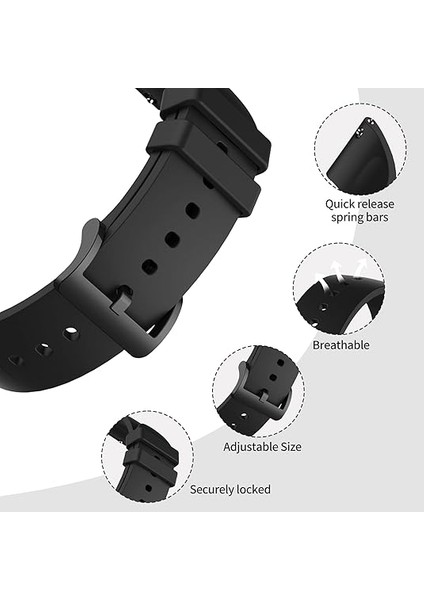 Amazfit Gts / Amazfit Gts 2 / Amazfit Gts 2 Mini Uyumlu Tokalı Silikon Kordon 20MM