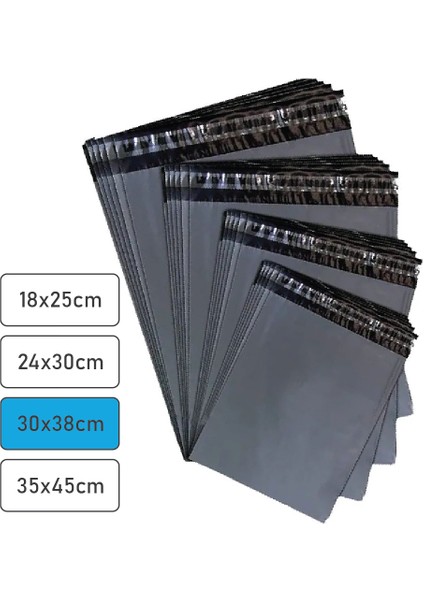 30X38 Cepsiz-Gri Kargo Poşeti (100'LÜ Paket) , Sağlam-Suya Dayanıklı Ambalaj-Paketleme E-Ticaret Poşeti