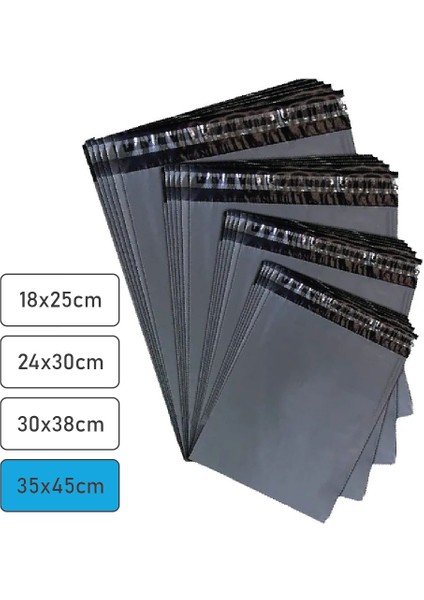 35X45 Cepsiz Gri Kargo Poşeti (100'LÜ Paket) – Suya Dayanıklı, Ambalaj-Paketleme E-Ticaret Poşeti