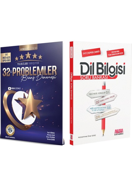 Tyt Problemler Yıldızlar Yarışıyor 32 Li Branş Denemesi ve Dil Bilgisi Soru Bankası Seti