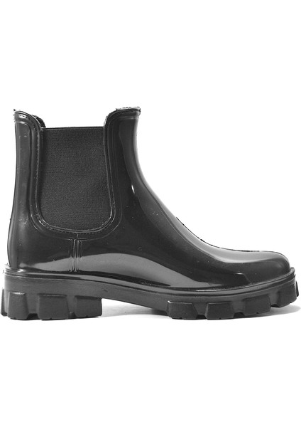 RN.111 Siyah Casual Lastikli Plastik Kadın Yağmur Bot Çizme modelleri