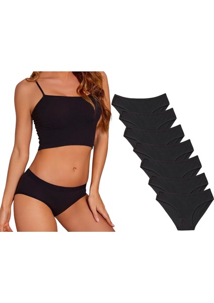 Kadın Siyah Basic Pamuklu Bikini Külot 7 Li Paket