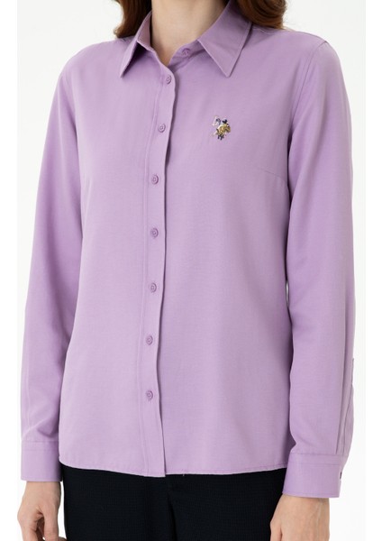 Kadın Lila Gömlek Basic 50271935-VR034