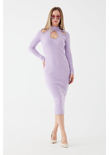 Zhlbutik Damla Yaka Kaşkorse Elbise