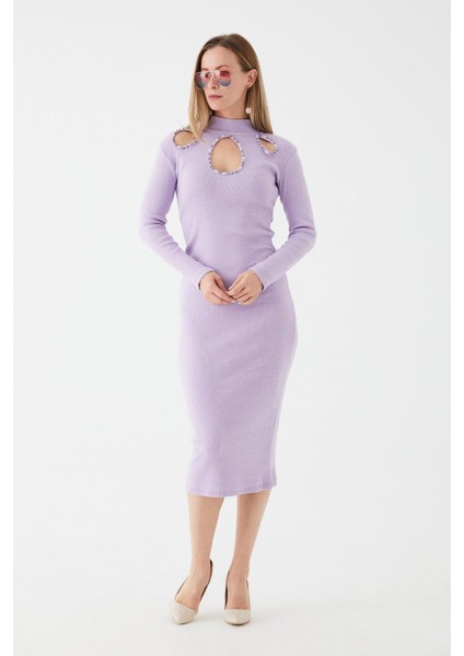 Zhlbutik Damla Yaka Kaşkorse Elbise