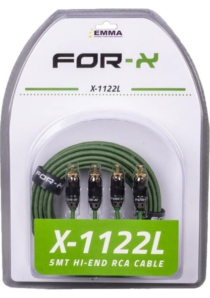 X-1122L 2 Rca + 2 Rca Bakır 5 Metre Kablo