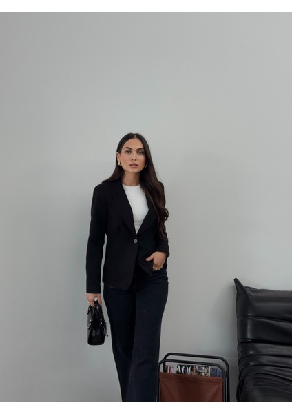 Kadın Blazer Ceket Tek Düğmeli Cep Detaylı Astarlı indirimleri
