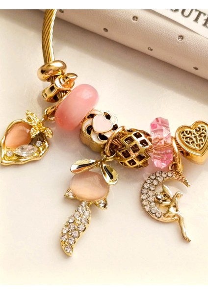 Bileklik PandoRSB altın kaplama 316 L çelik + hediye Paket