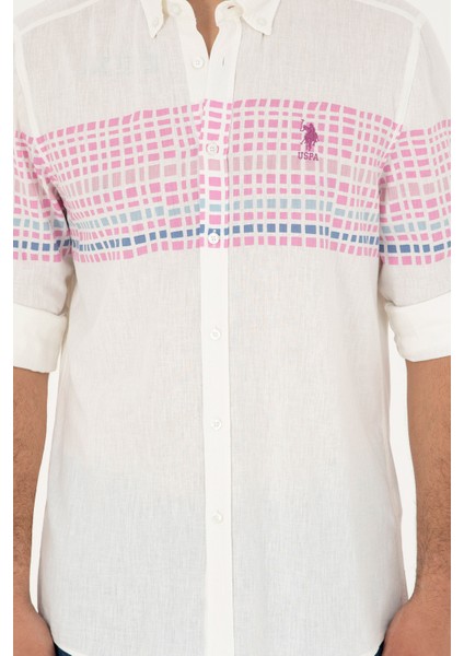 Erkek Menekşe Gömlek Desenli 50283773-VR037