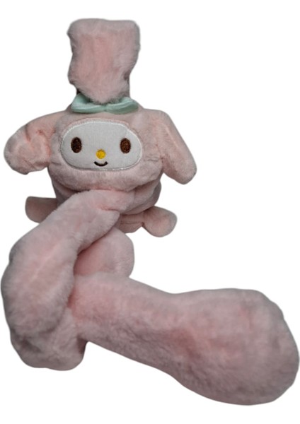 Kız Çocuk Pembe Renk Kromi Figürlü Oynar Kulaklık ve Sesli Kışlık Peluş Kulaklık modelleri