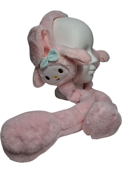 Kız Çocuk Pembe Renk Kromi Figürlü Oynar Kulaklık ve Sesli Kışlık Peluş Kulaklık fırsatları