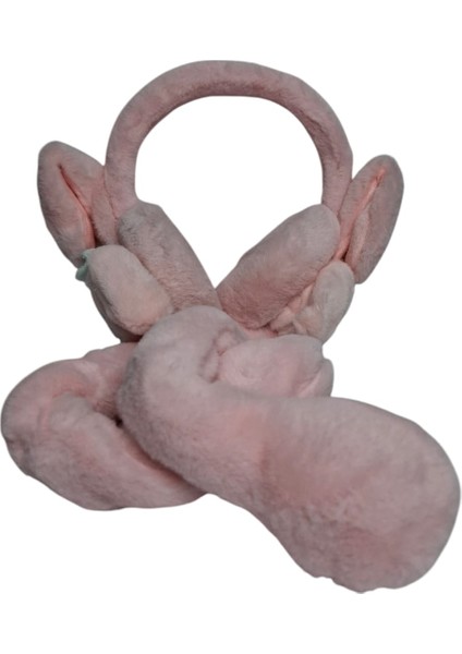Kız Çocuk Pembe Renk Kromi Figürlü Oynar Kulaklık ve Sesli Kışlık Peluş Kulaklık indirimleri
