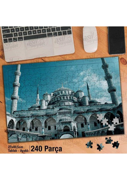 Asil Hobi Dini - Camii - Sultan Ahmet Camii - Islam Yapboz-Ayak Destekli Çerçeveli 240 Parça Puzzle