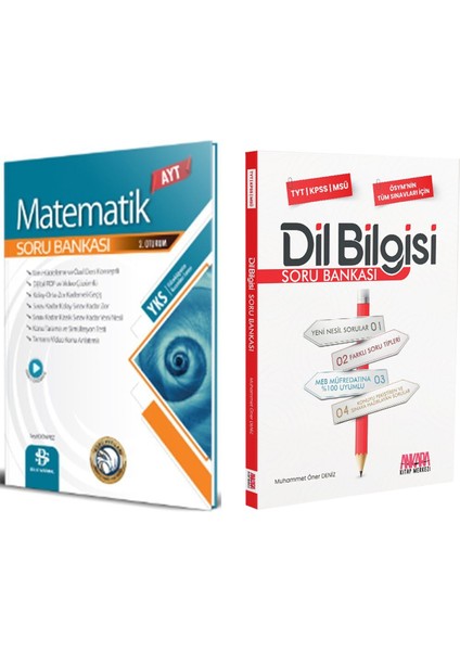 Ayt Matematik ve Dil Bilgisi Soru Bankası Seti 2 Kitap