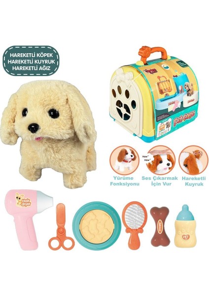 JND-3615 Taşıma Çantalı Hareketli Pilli Köpek Set (Pet Shop) -Vardem Oyuncak