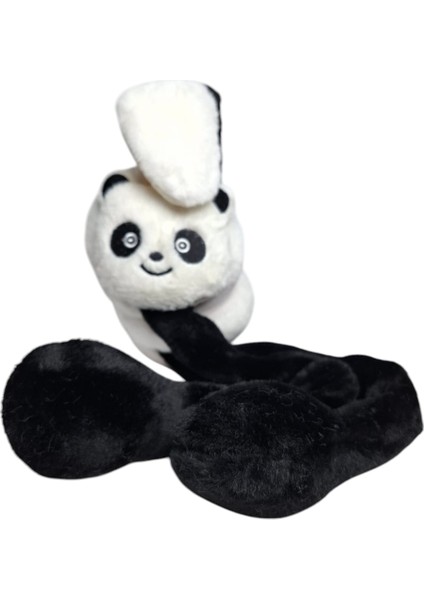 Ünisex Kız ve Erkek Siyah Beyaz Renk Panda Figürlü Oynar Kulak ve Sesli Kışlık Peluş Kulaklık fiyatları