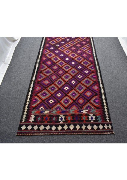 Yeni El Dokuma Otantik Geometrik Erzurum Yün Yolluk Kilim 5487