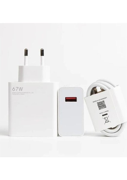 Tüm Xiaomi Telefon Modelleriyle Uyumlu 67W Type-C Hızlı Şarj Özellikli Şarj Cihazı
