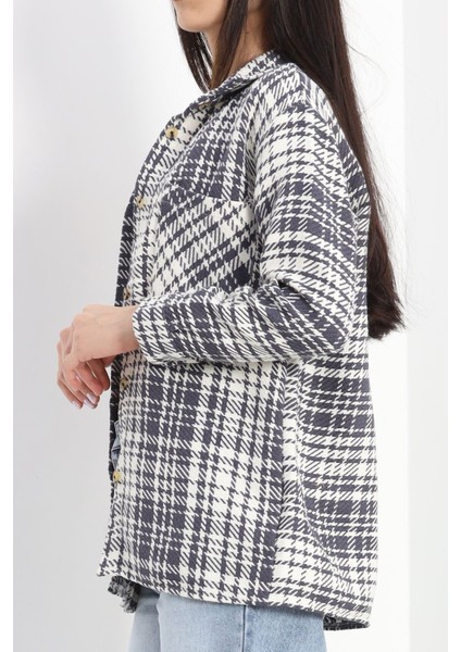 Çift Cep Oduncu Gömlek Gribeyaz - 20905.1874. modelleri