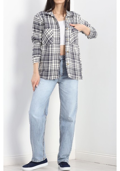 Çift Cep Oduncu Gömlek Gribeyaz - 20905.1874. fırsatları