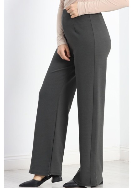 Pensli Bol Kesim Krep Pantolon Boyalıantrasit - 20910.1605. fırsatları