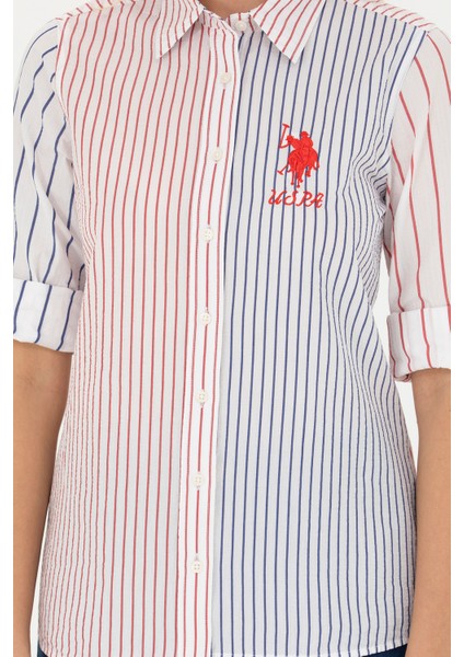 Kadın Kırmızı Gömlek Desenli 50263884-VR030