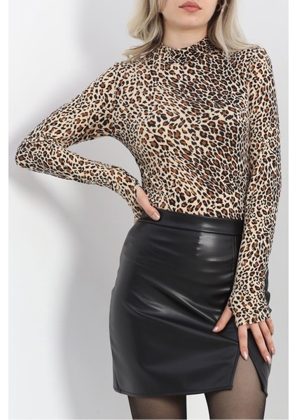 Parmak Geçmeli Bluz Leopar - 21756.200.