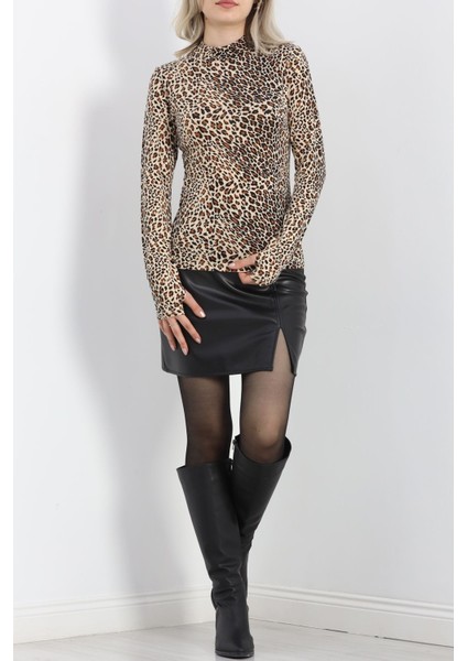Parmak Geçmeli Bluz Leopar - 21756.200.