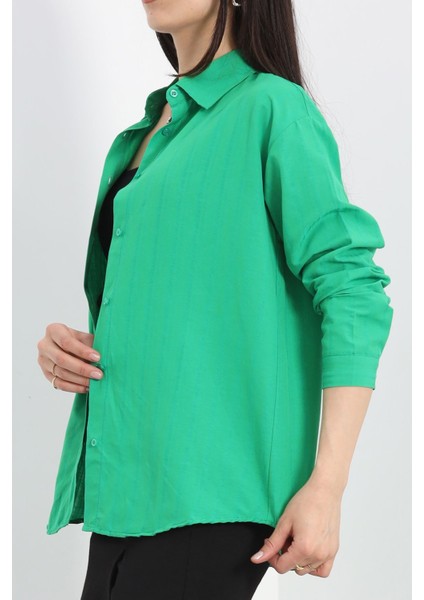 Oversize Terikoton Gömlek Yeşil - 20369.1874. modelleri