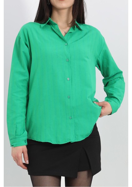 Oversize Terikoton Gömlek Yeşil - 20369.1874. indirimleri