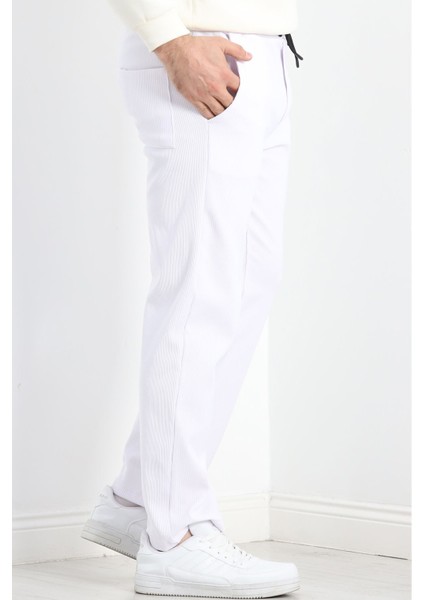 Örme Kumaş Pantolon Beyaz - 30008.1874. fırsatları