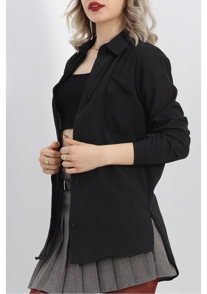 Tek Cepli Gizli Düğme Poplin Gömlek Siyah - 25524.1874. modelleri