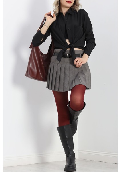 Tek Cepli Gizli Düğme Poplin Gömlek Siyah - 25524.1874. fırsatları