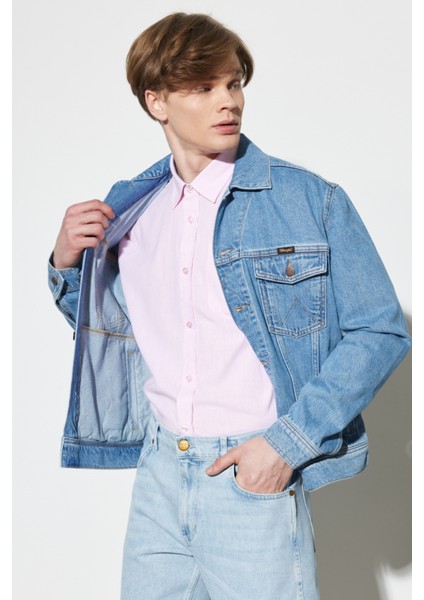 Trucker Regular Fit Normal Kesim %100 Pamuk Açık Mavi Jean Kot Ceket fiyatları