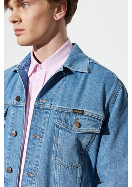 Trucker Regular Fit Normal Kesim %100 Pamuk Açık Mavi Jean Kot Ceket fırsatları