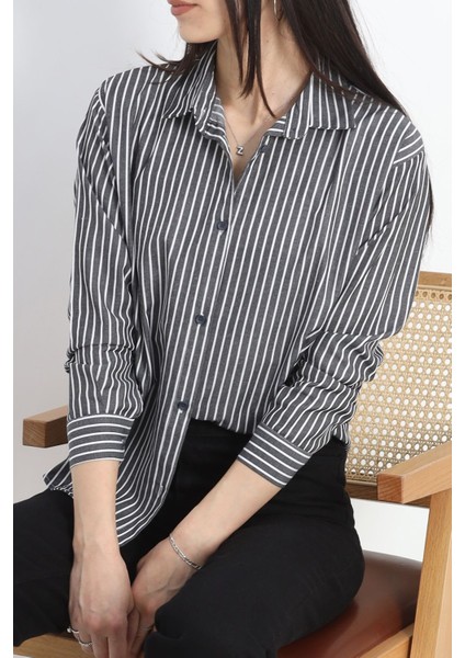 Çizgili Gömlek Fümebeyaz - 19335.1874. indirimleri