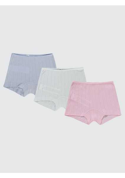 Kız Çocuk 3'lü Boxer Set 2-10 Yaş Beyaz