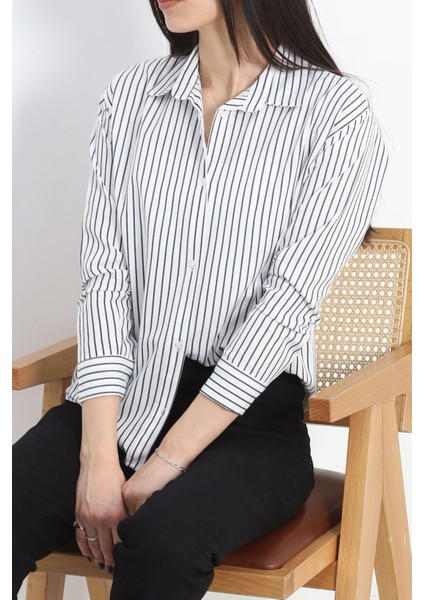 Çizgili Gömlek Beyazsiyah - 19335.1874. indirimleri