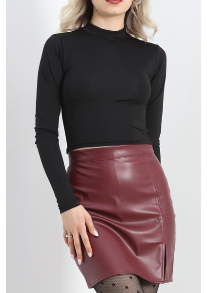 Dalgıç Kumaş Crop Bluz Siyah - 20827.1567. indirimleri