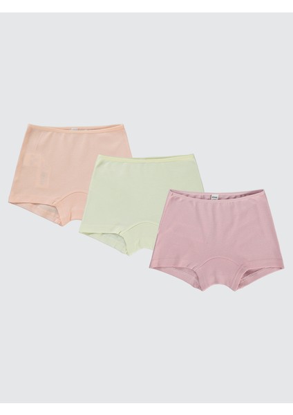 Kız Çocuk 3'lü Boxer Set 2-10 Yaş Pembe