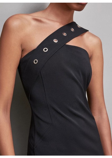 Straplez Yaka Siyah Uzun Kadın Elbise 8A1400 fiyatları