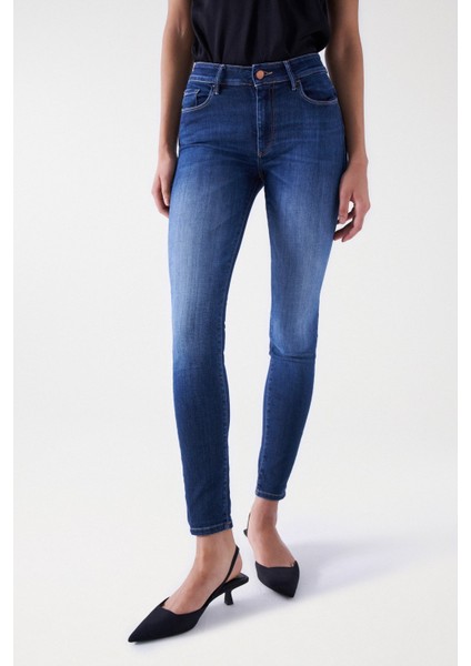 Orta Bel Dar Paça Standart Indigo Denim Pantolon 21005368-DESTINY Skinny modelleri