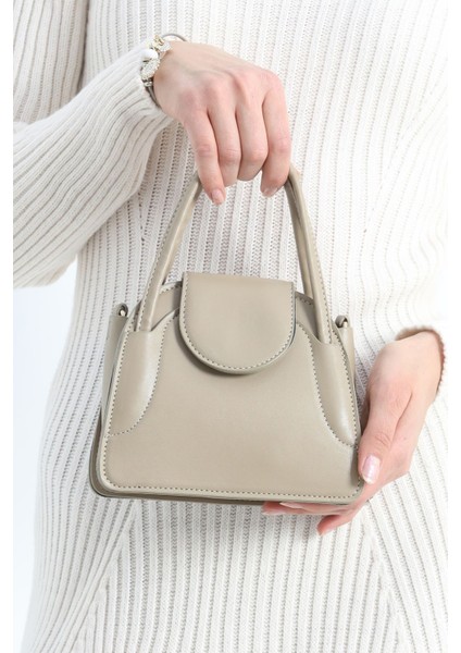 Kapaklı Mini Çanta Vizon - 3019.1853. fırsatları