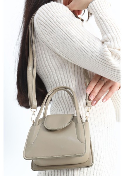 Kapaklı Mini Çanta Vizon - 3019.1853. indirimleri