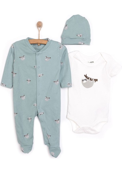 Erkek Tulum-Body-Şapka Erkek Bebek