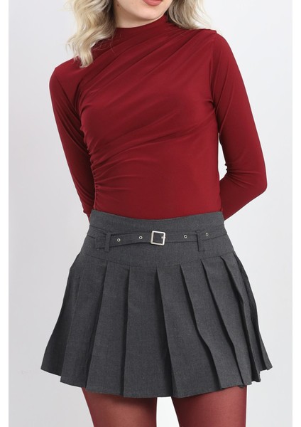 Drape Detaylı Bluz Bordo - 20552.1595.