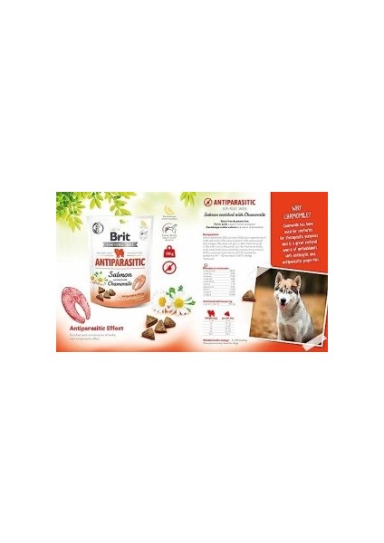 Brit Care Functional Snack, Parazit Önlemek Için, Tahılsız, Somon Balıklı ve Papatyalı, Fonksiyonel Yetişkin Köpek Ödülü, 150 G