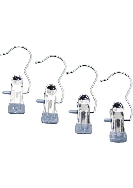 4 Pcs Kıskaçlı Taşınabilir Çok Amaçlı Tekli - Metal Askı Silikon Kılıf Uçlu (4738)